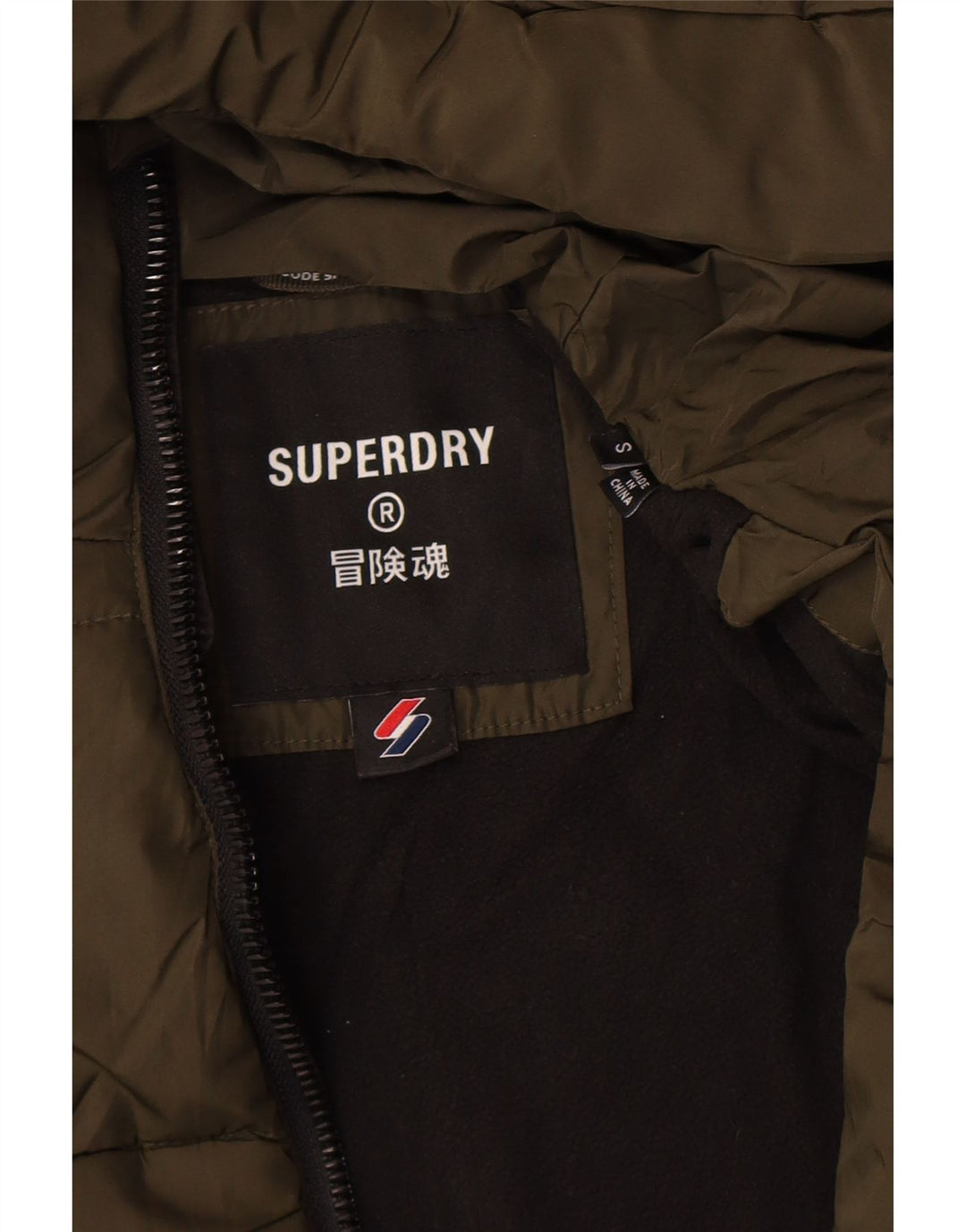 Мужская утепленная куртка с капюшоном Superdry UK 36, маленький цвет хаки, полиэстер