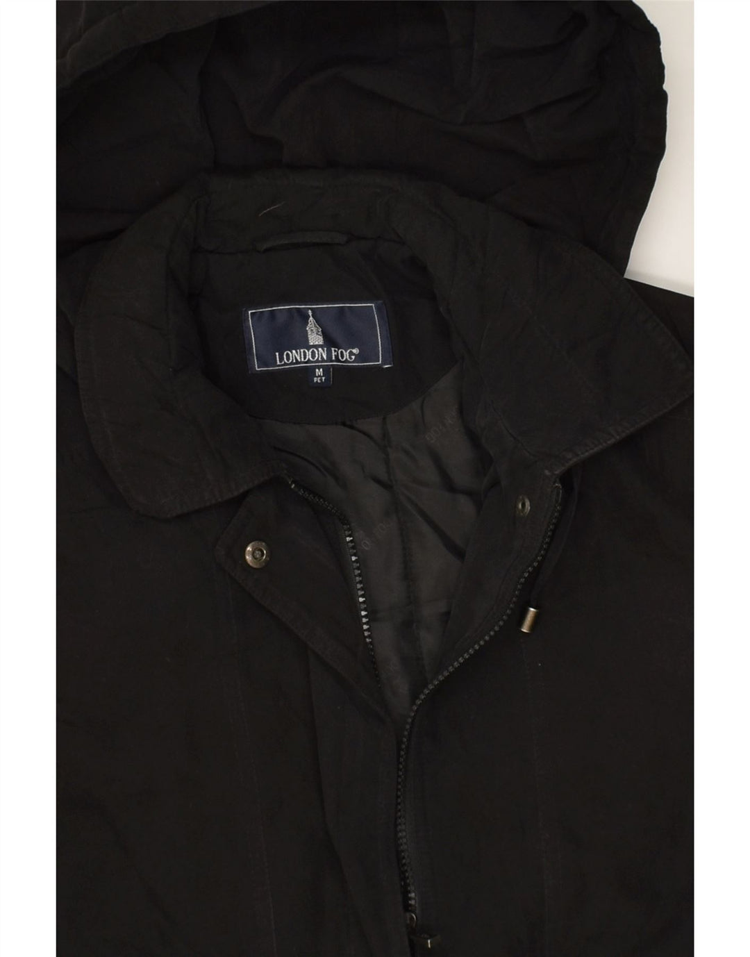 LONDON FOG Womens Hooded Windbreaker Jacket UK 14 Medium Black | Vintage London Fog | Thrift | Second-Hand London Fog | Used Clothing | Messina Hembry 