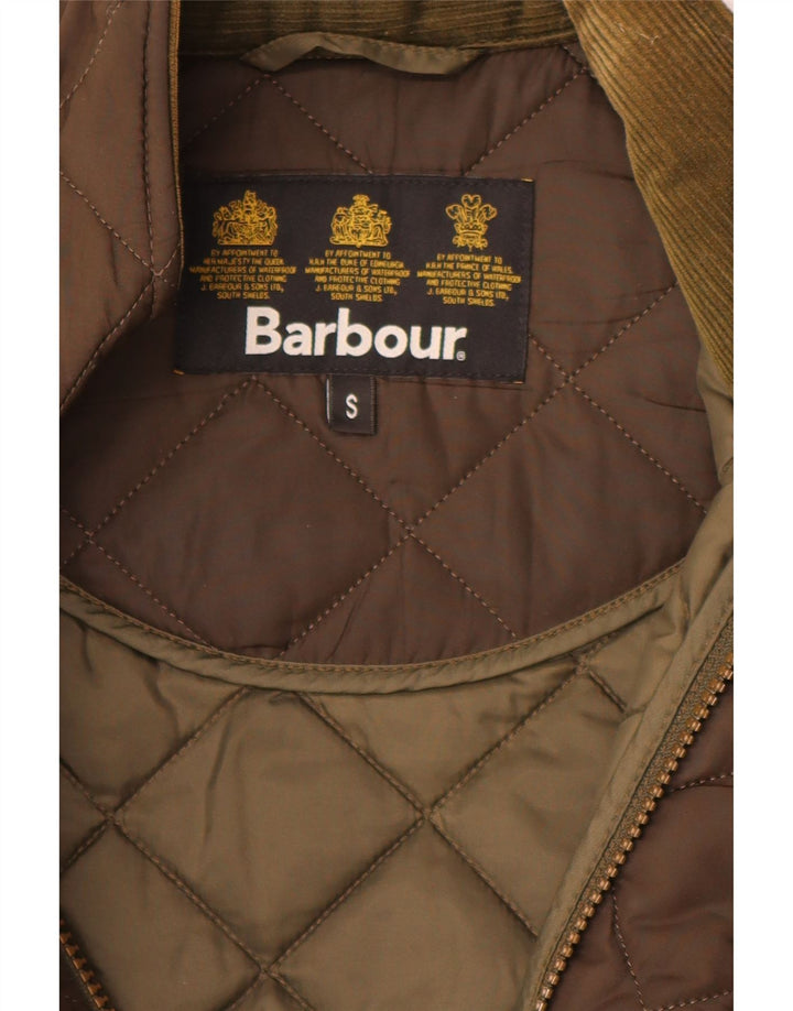 Мужская стеганая куртка Barbour UK 36 маленькая коричневая из полиэстера