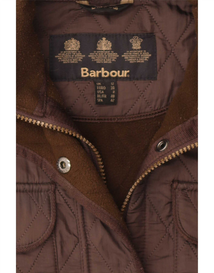 Женская стеганая куртка Barbour UK 12 средний коричневый полиэстер