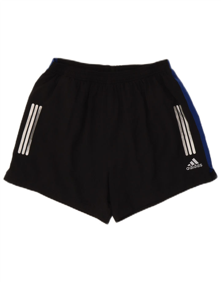 Мужские спортивные шорты Adidas Climalite, средние черные полиэстер с цветными блоками