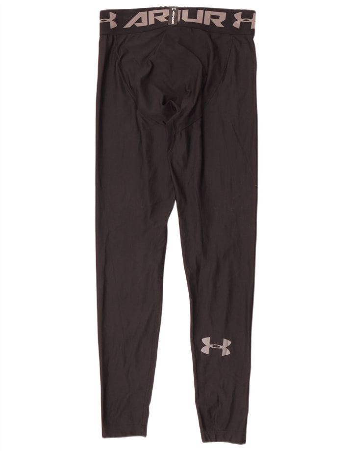 Леггинсы с рисунком Under Armour для мальчиков 9–10 лет, средний черный, полиэстер