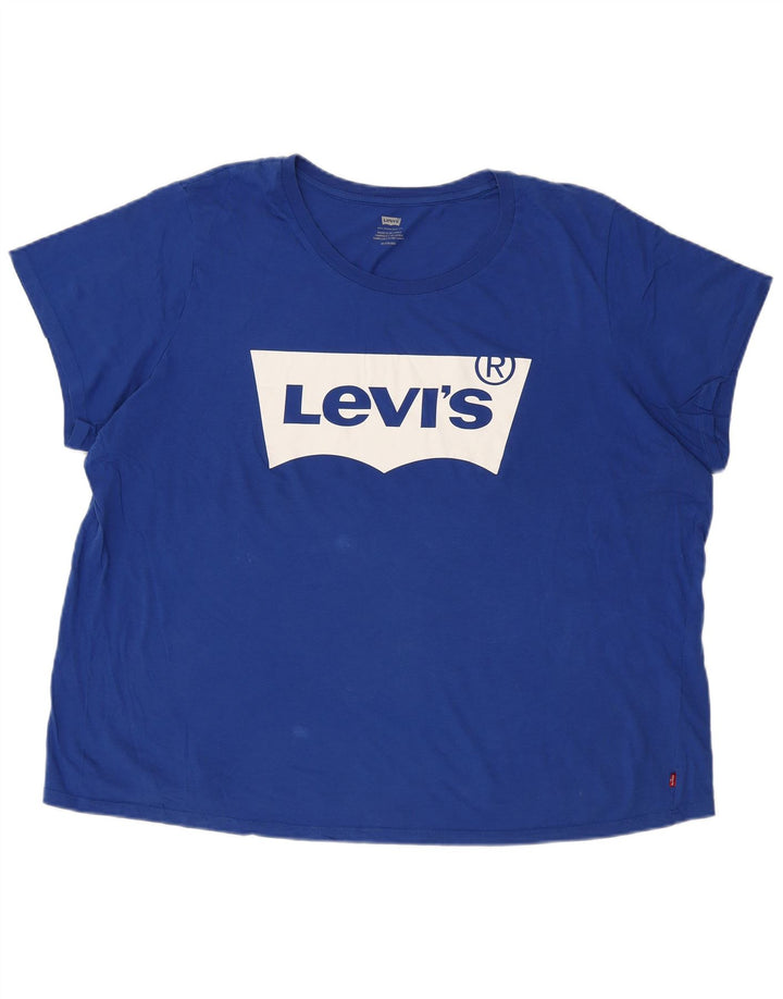 Мужская футболка с рисунком Levi's, верх 3XL, синий хлопок