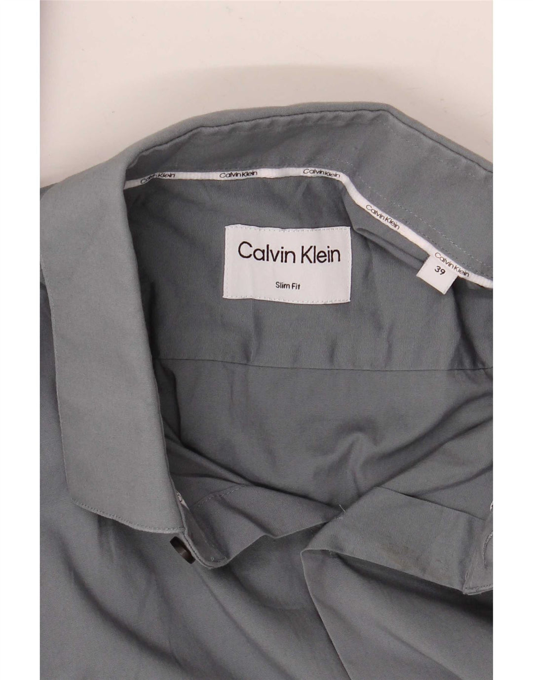 Мужская рубашка приталенного кроя Calvin Klein, размер 39, средний серый
