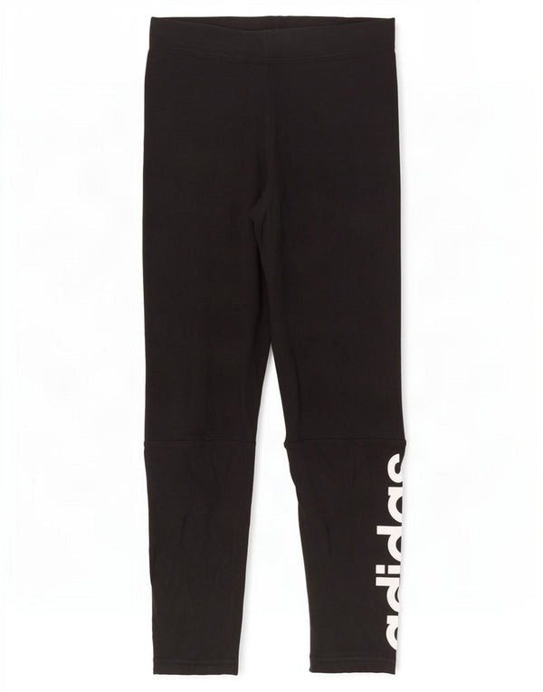 Женские леггинсы с рисунком Adidas UK 8, маленькие черные хлопковые