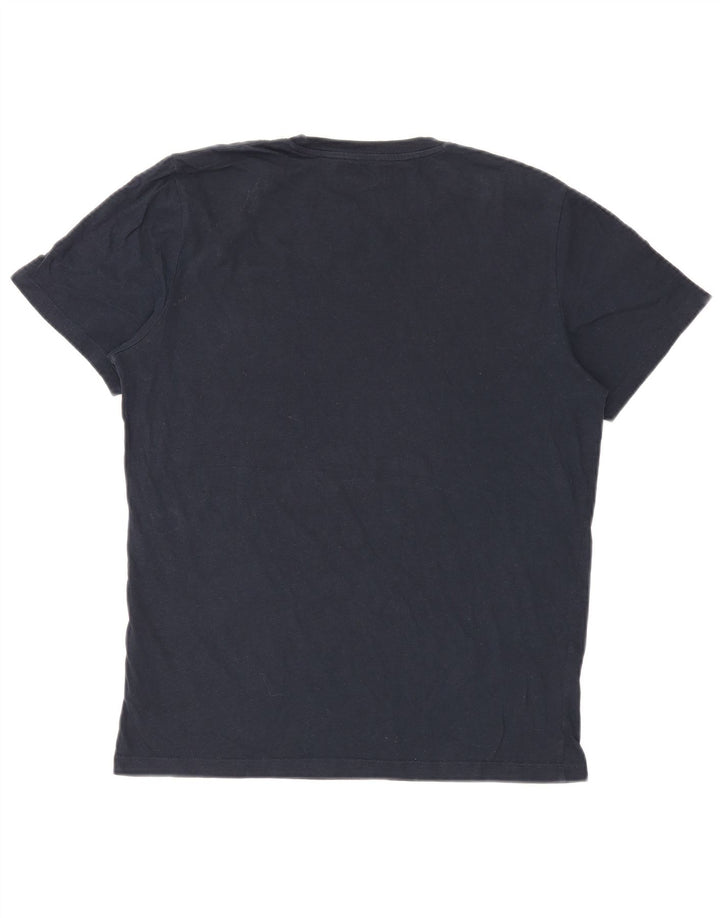 Мужская футболка с рисунком Jack & Jones, темно-синий, хлопковый топ среднего размера