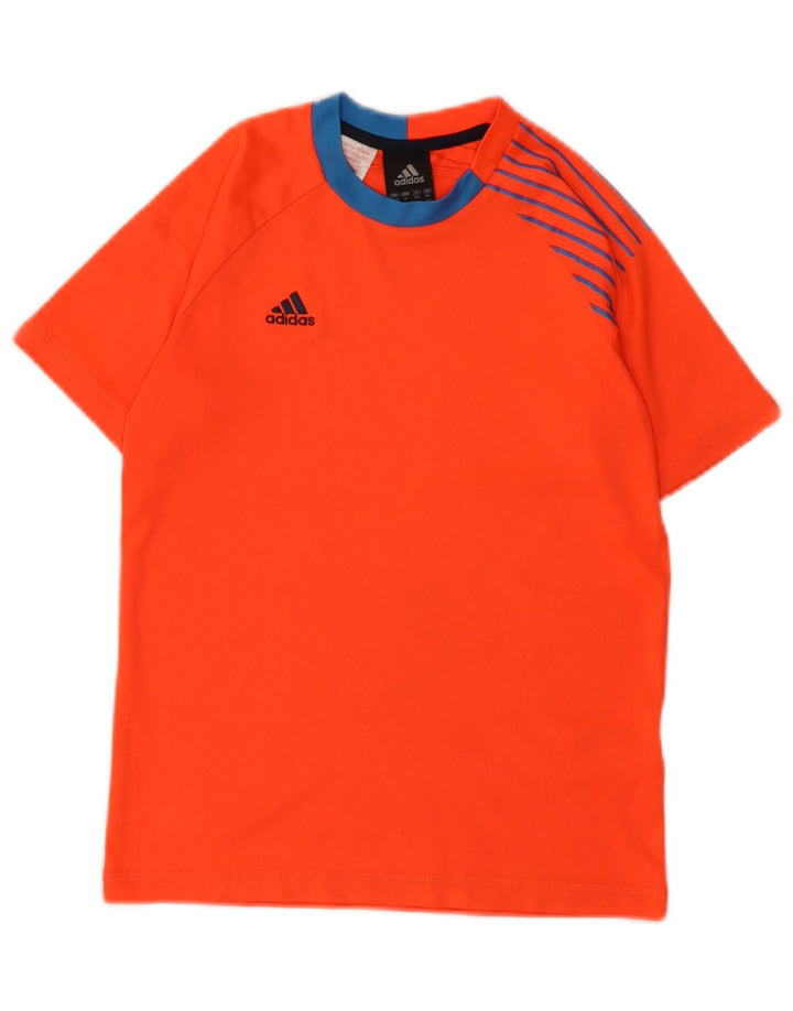 Футболка Adidas Predator для мальчиков, топ 11–12 лет, оранжевый полиэстер с цветными блоками