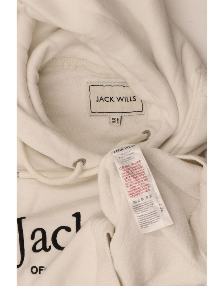 Женский укороченный джемпер с капюшоном JACK WILLS UK 8, маленький белый хлопок