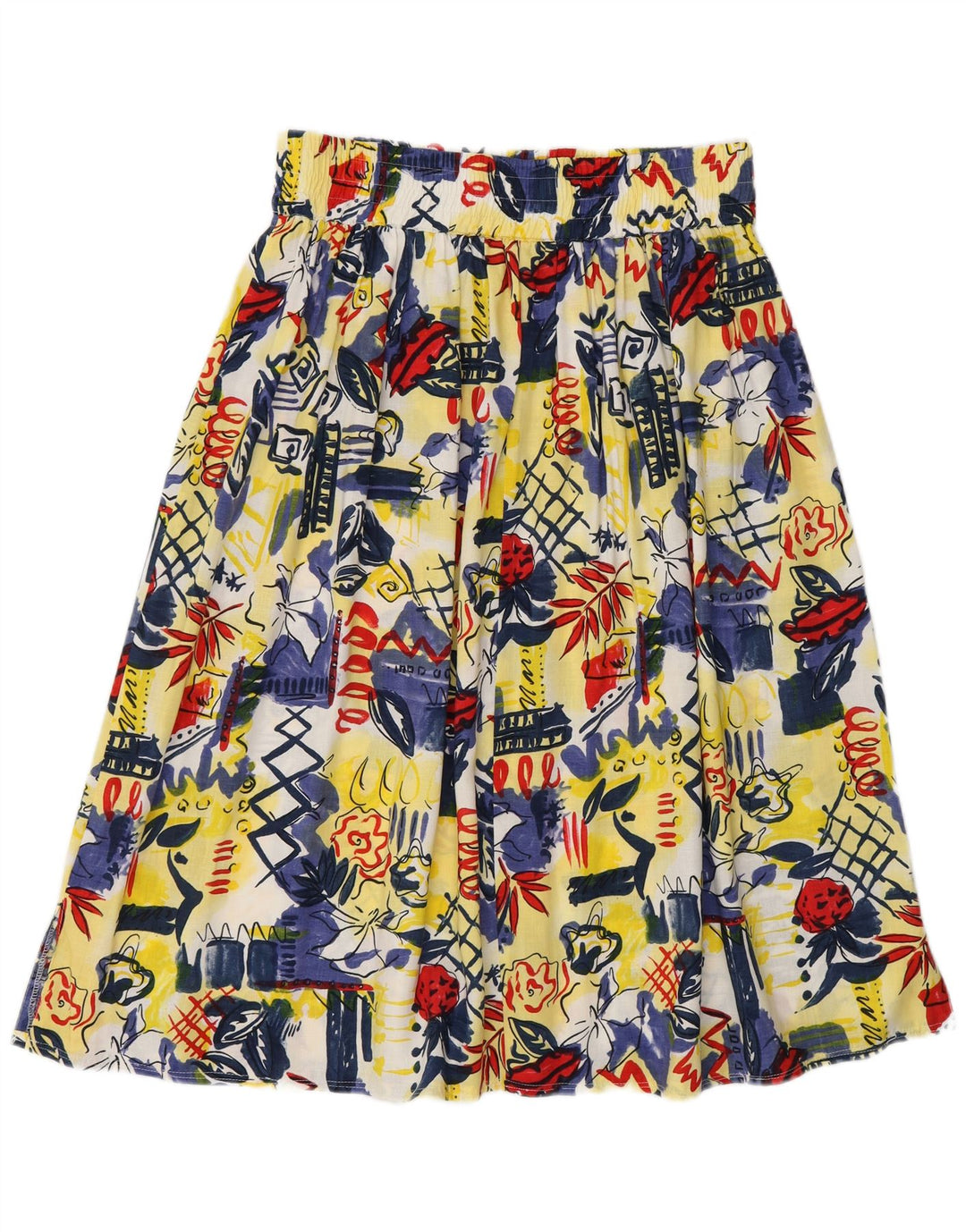 VINTAGE Womens Abstract Pattern Flared Skirt W38 XL Multicoloured