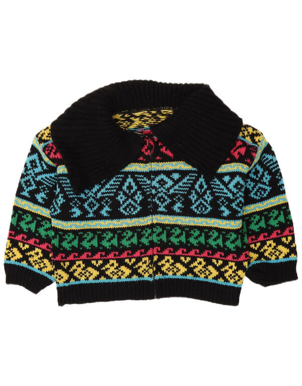 VINTAGE Женский свободный кардиган-свитер UK 16, большой разноцветный