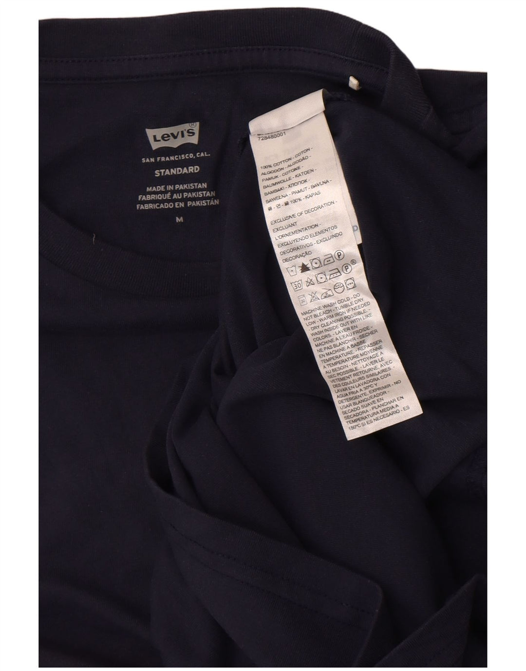 Мужской стандартный топ Levi's с длинным рукавом, средний темно-синий, хлопок