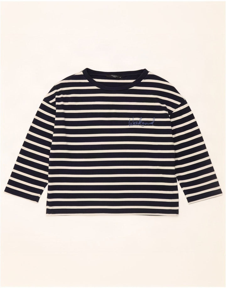 Женский топ выходного дня Max Mara с рукавом 3/4, Великобритания 14, средний темно-синий морской цвет
