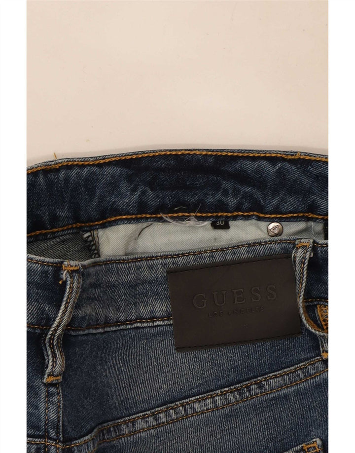 Guess Женские потертые узкие джинсы W30 L29 Синие