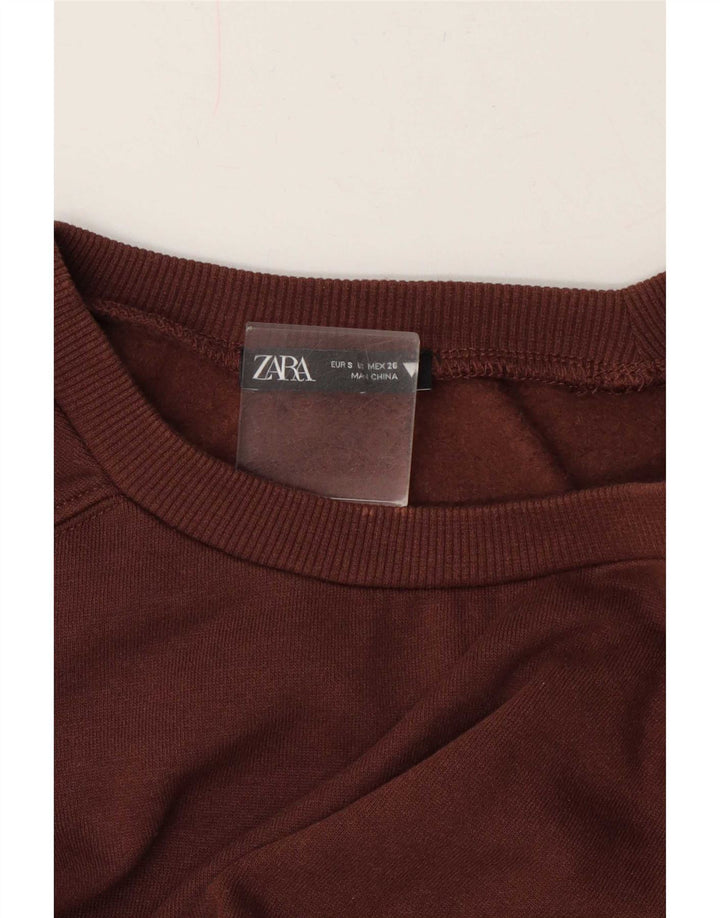 Женский укороченный свитер Zara UK 10, маленький коричневый