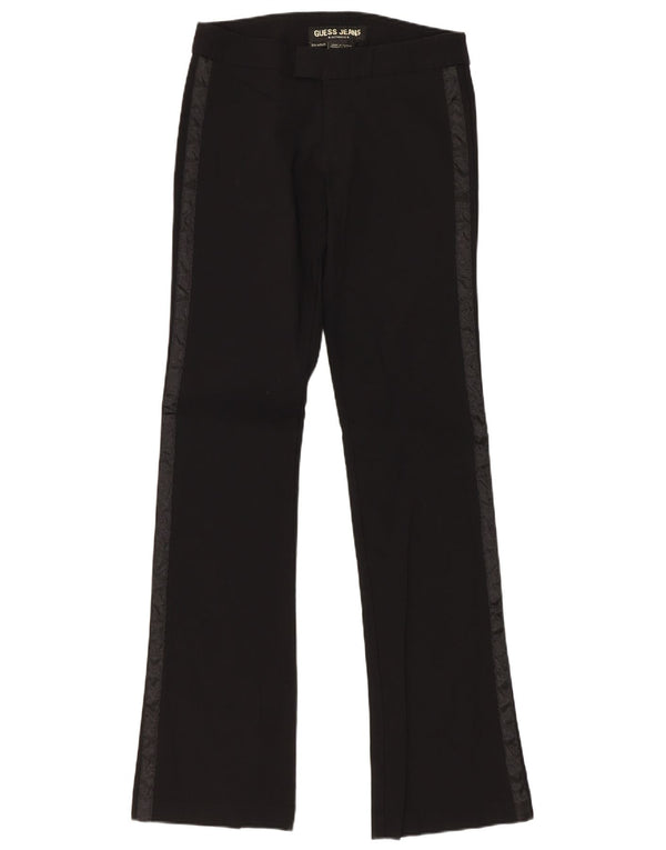 Женские повседневные брюки Guess Bootcut W24 L32, черный вискоза с цветными блоками