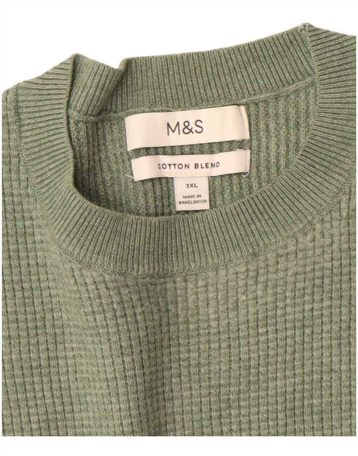 Мужской джемпер с круглым вырезом Marks & Spencer 3XL, зеленый полиэстер