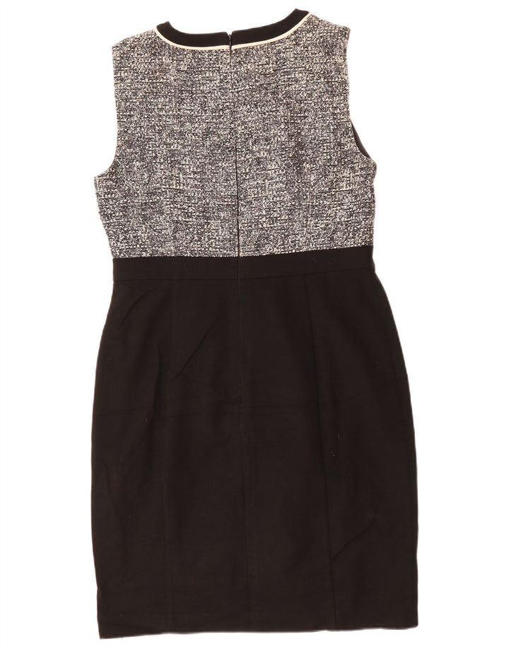 Женское платье-футляр без рукавов Hobbs UK 12, средний черный полиэстер с крапинками