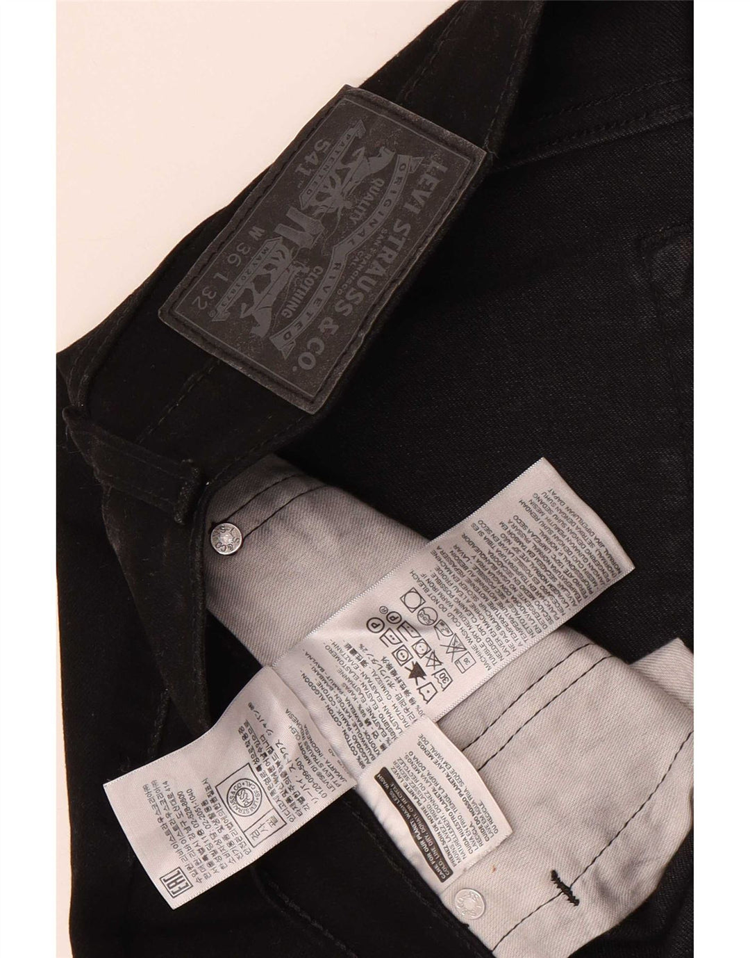 Мужские зауженные джинсы Levi's 541 W36 L32, черный хлопок