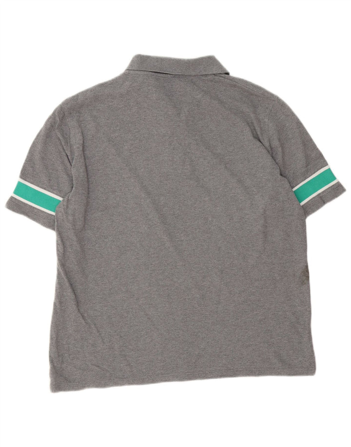 Мужская рубашка-поло свободного кроя Lyle & Scott, хлопковая рубашка с цветными блоками среднего серого цвета