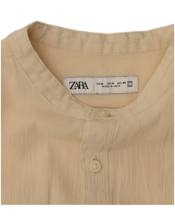 Мужская рубашка Zara среднего бежевого цвета