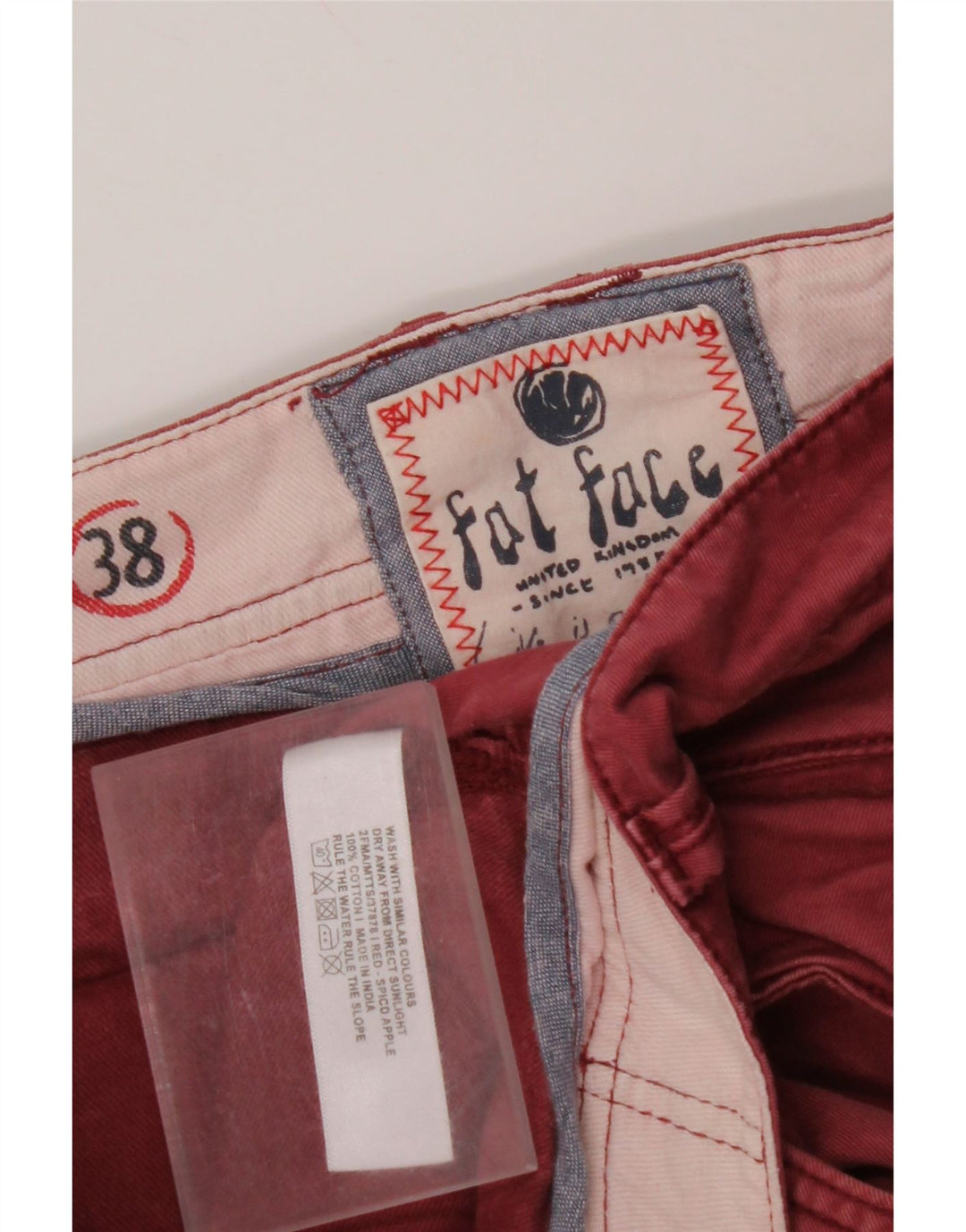 Мужские прямые брюки чинос FAT FACE W38 L33, красный хлопок