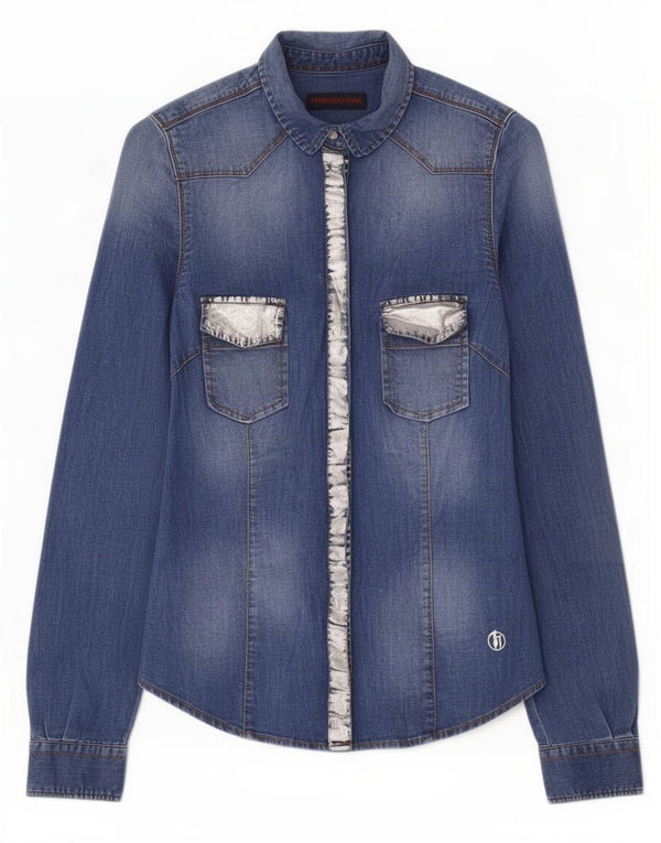 Джинсы Trussardi Jeans Женская джинсовая рубашка IT 40 Маленькая Синяя
