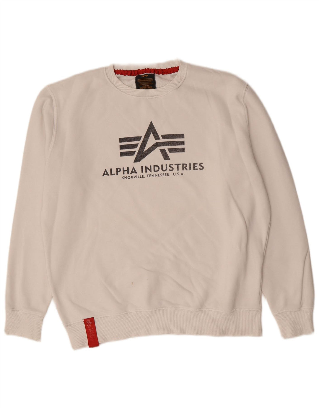 Мужской свитшот с рисунком Alpha Industries, большой белый хлопковый джемпер