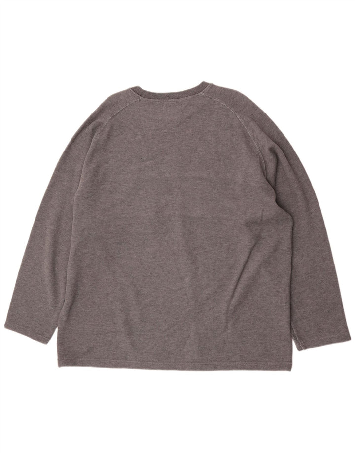Мужской топ Marks & Spencer Blue Harbor с длинным рукавом, серый с цветными блоками, 2XL