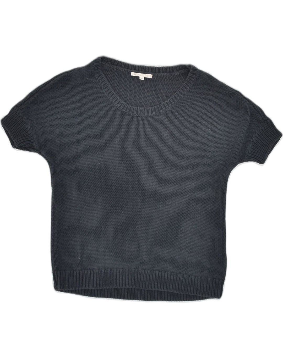 GAP Womens Short Sleeve Boat Neck Jumper Sweater UK 10 Small Black Cotton | Vintage Gap | Thrift | Second-Hand Gap | Used Clothing | Messina Hembry 