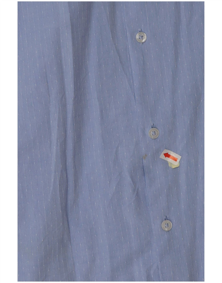 Рубашка BENETTON для мальчиков 13-14 лет, размер 3XL, синяя хлопковая полоска