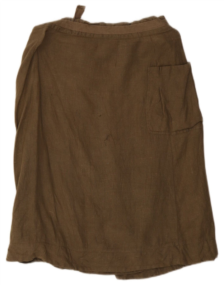 Юбка-карго женская Sasha UK 12 Medium W29, лен цвета хаки