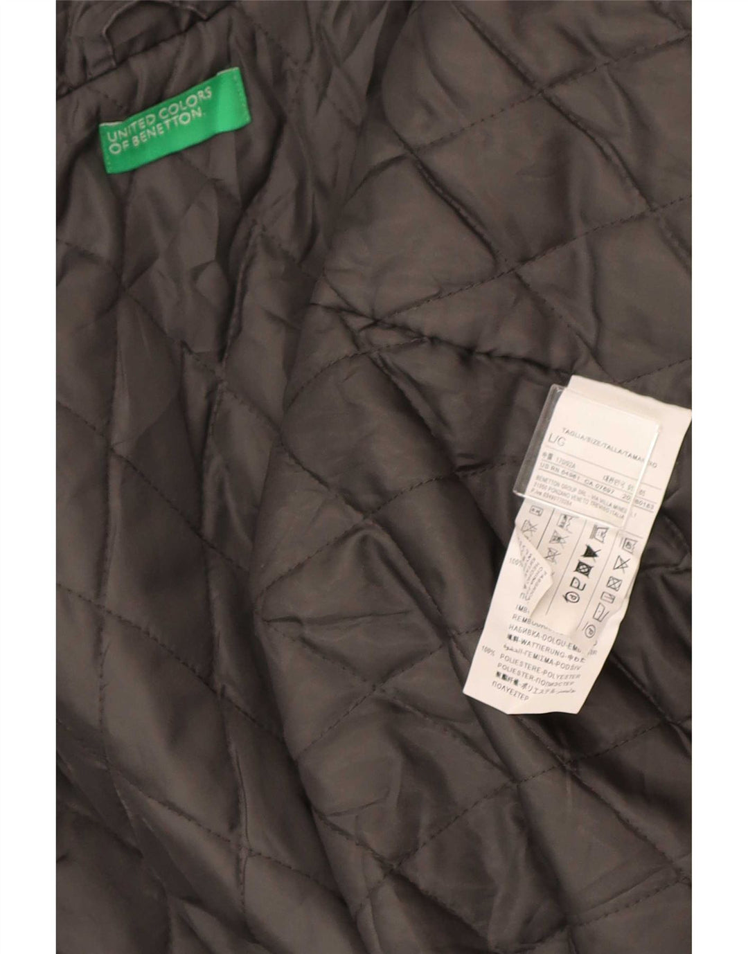 Женская парка Benetton с капюшоном UK 40, большая серая, хлопок