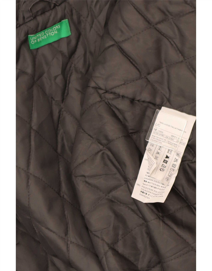 Женская парка Benetton с капюшоном UK 40, большая серая, хлопок