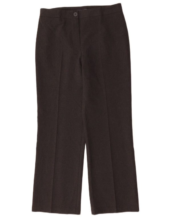 Marks & Spencer Womens Straight Casual Trousers UK 10 Small W32 L29 Grey