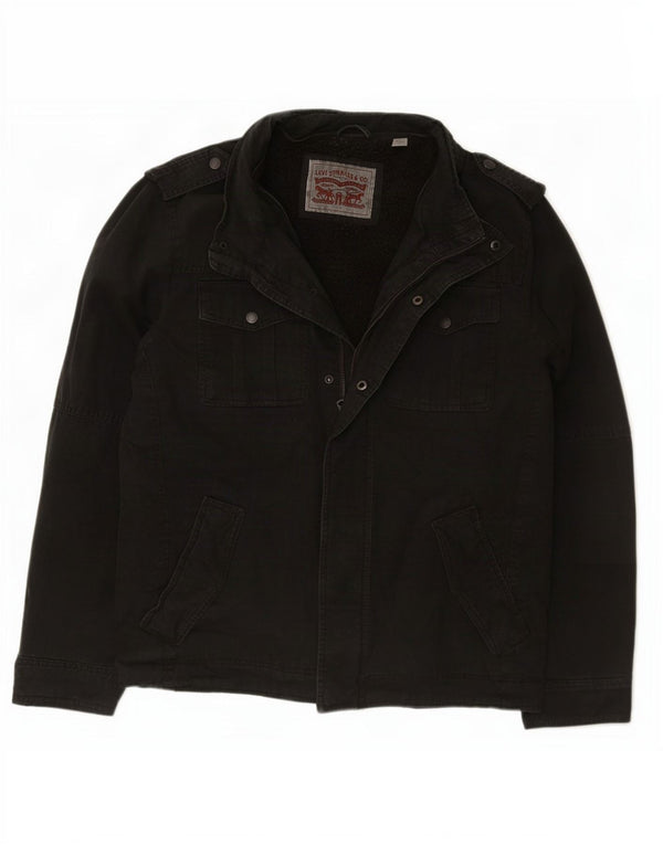 Мужская куртка-шерпа в стиле милитари Levi's UK 40, большая черная