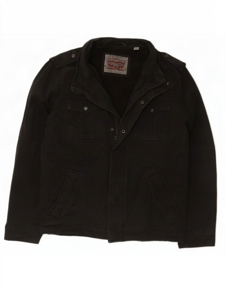 Мужская куртка-шерпа в стиле милитари Levi's UK 40, большая черная