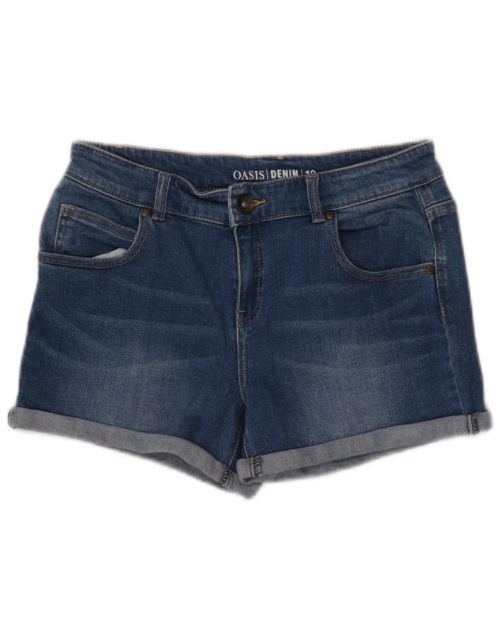 Женские джинсовые шорты Oasis UK 12 Medium W30 Синие, хлопок