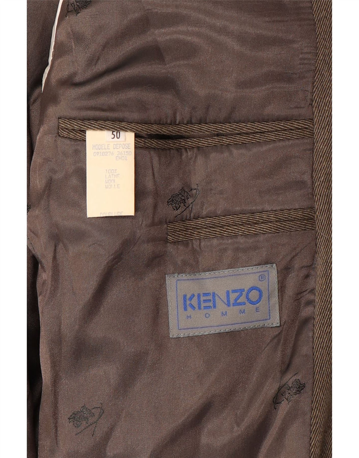 Мужской пиджак Kenzo на 3 пуговицах IT 50, большой, коричневый, шерсть