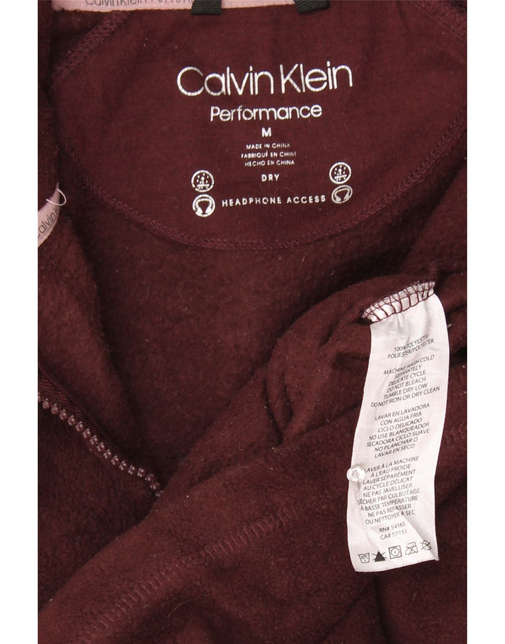 Женская флисовая куртка с графическим рисунком Calvin Klein UK 14, средний бордовый полиэстер