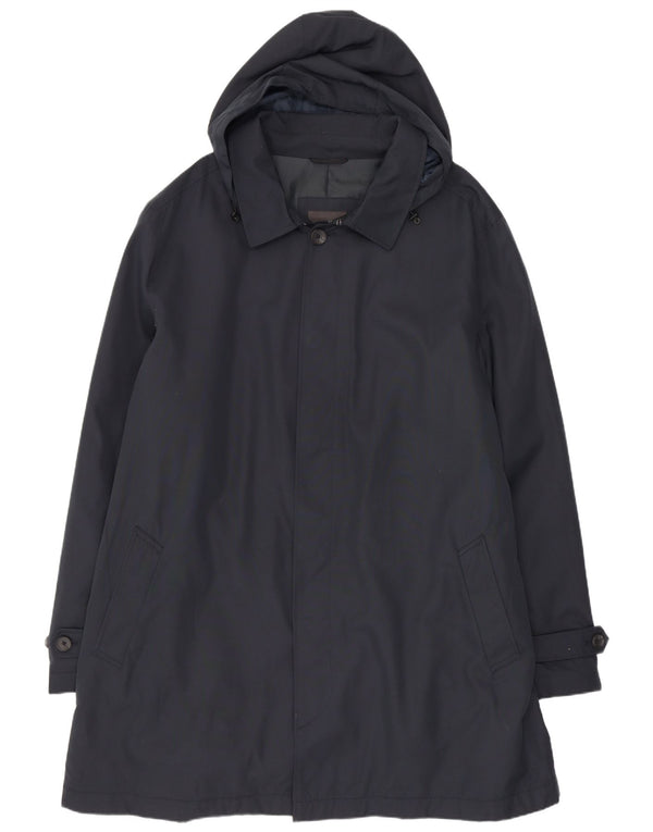 Мужской плащ с капюшоном Marks & Spencer UK 46 3XL Темно-синий полиэстер