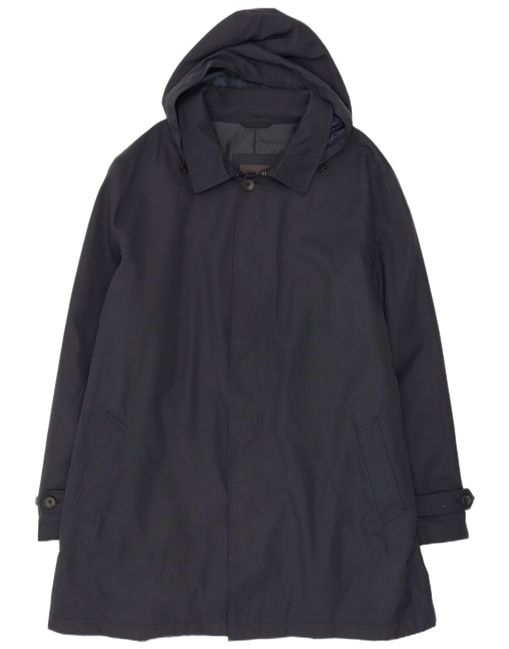 Мужской плащ с капюшоном Marks & Spencer UK 46 3XL Темно-синий полиэстер
