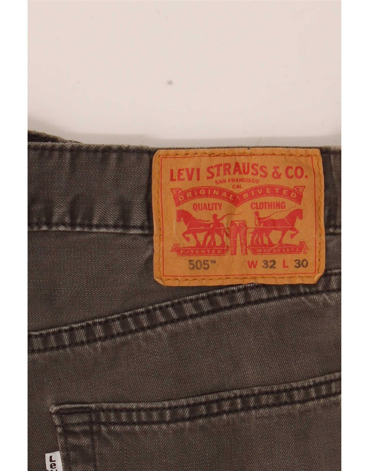 Мужские прямые джинсы Levi's 505 W32 L30 серые, хлопок