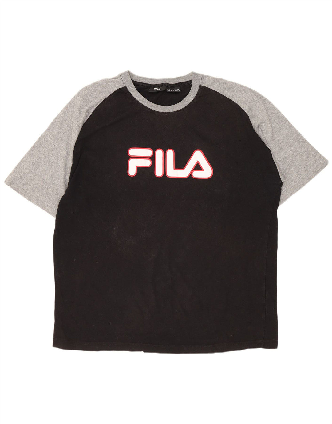 Мужская футболка с рисунком FILA Top XL, черная, с цветными блоками