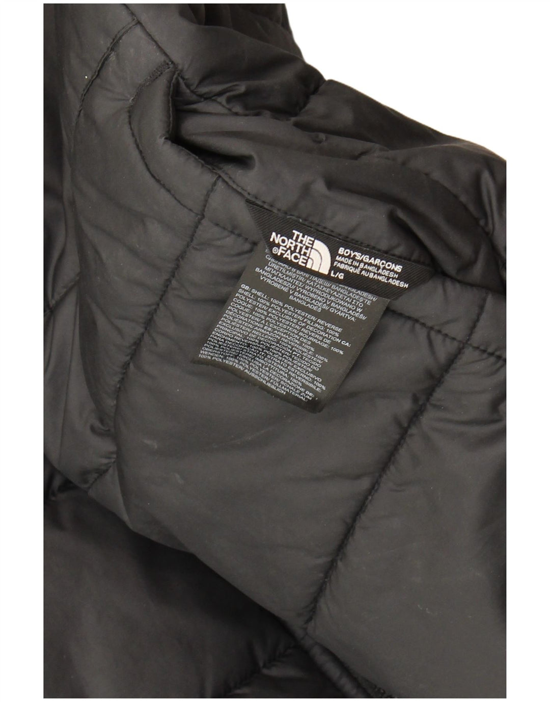 Двусторонняя стеганая куртка с капюшоном для мальчиков The North Face, 11–12 лет, серая