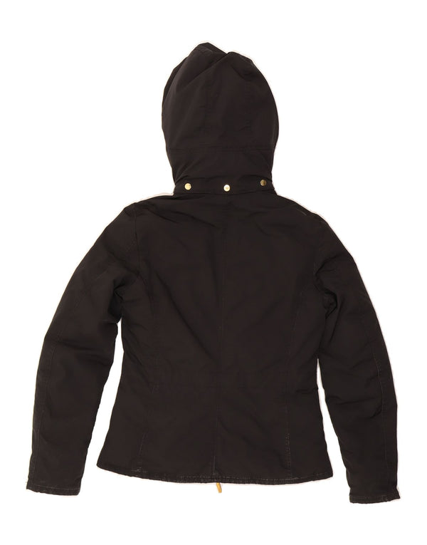 MONCLER Womens Hooded Windbreaker Jacket Size 1 Small Black Winter