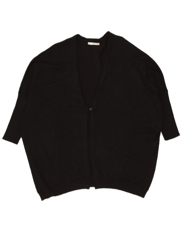 Женский свободный кардиган с рукавом 3/4 Zara UK 14, средний черный