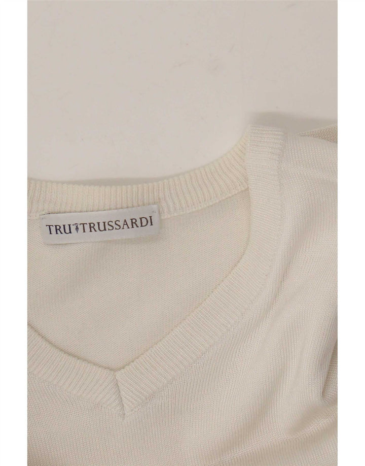 Мужской джемпер с v-образным вырезом Trussardi XS белый