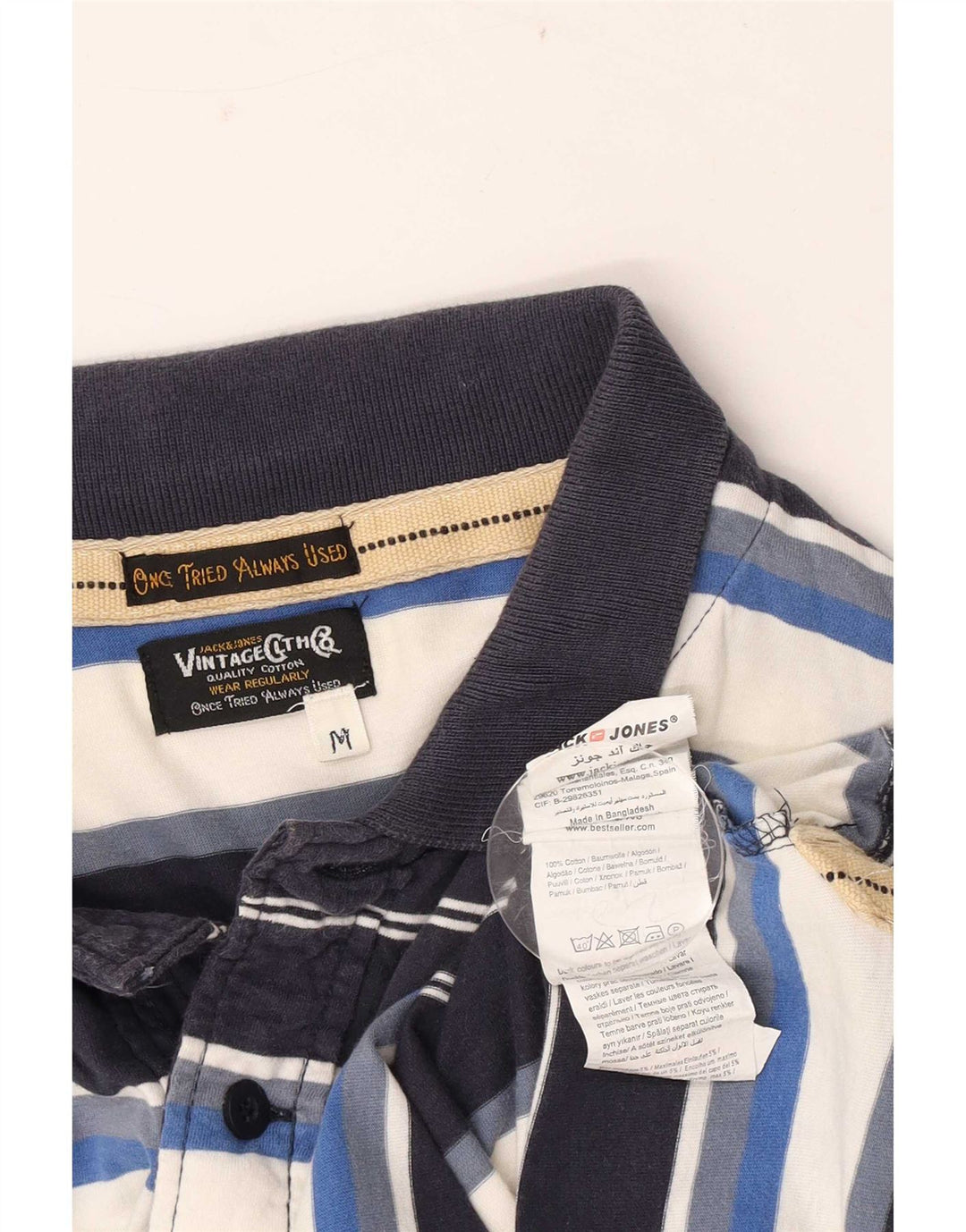 Мужская рубашка-поло Jack & Jones, хлопковая полоска в разноцветную полоску средней длины