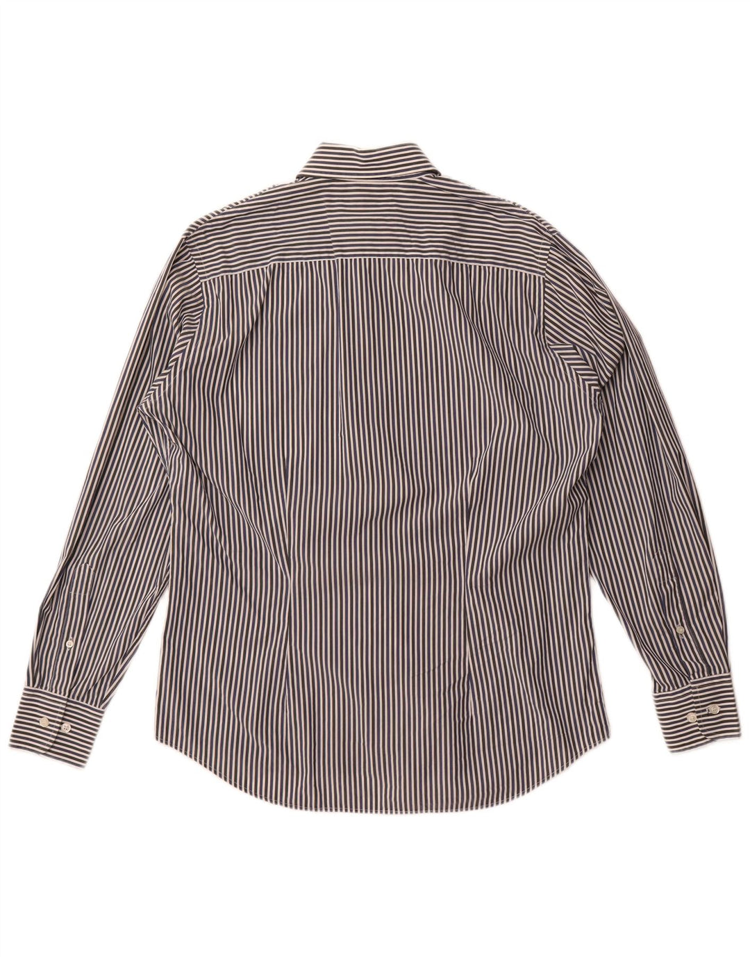 Мужская рубашка узкого кроя Fred Perry среднего размера, темно-синяя, хлопковая в тонкую полоску