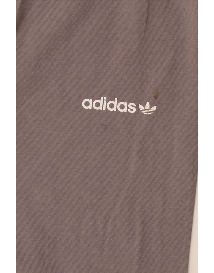 Женские леггинсы с рисунком ADIDAS UK 12, хлопок среднего серого цвета